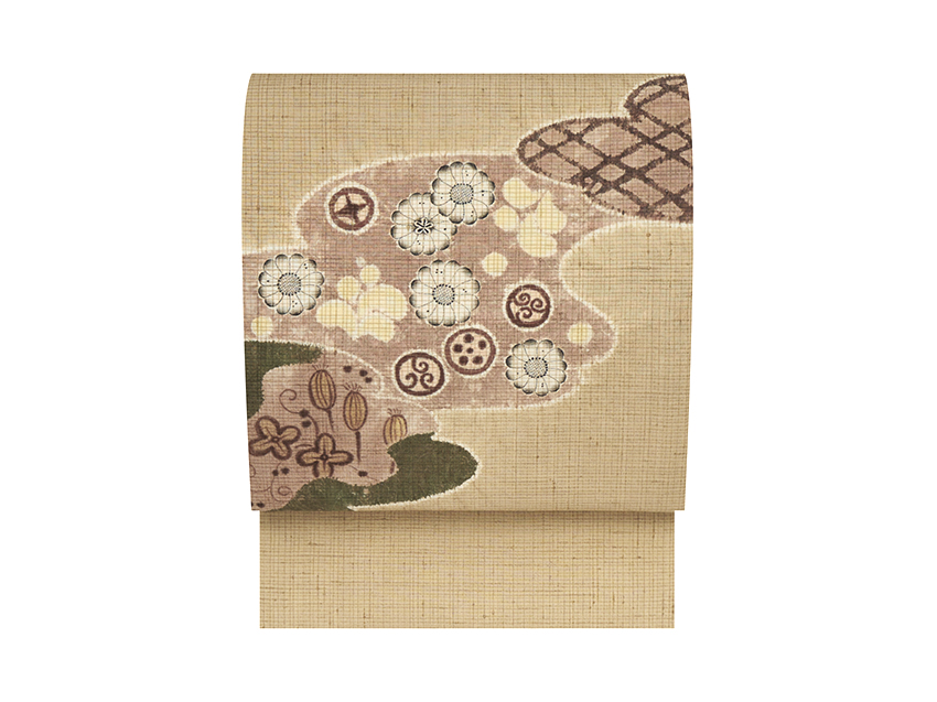 辻が花模様紬名古屋帯 森健持作(P90096Ke) 帯紹介