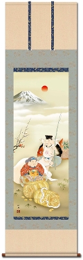 水墨山水 後藤桂月 尺五【肉筆】！ 山水画 - 掛け軸（掛軸）販売通販