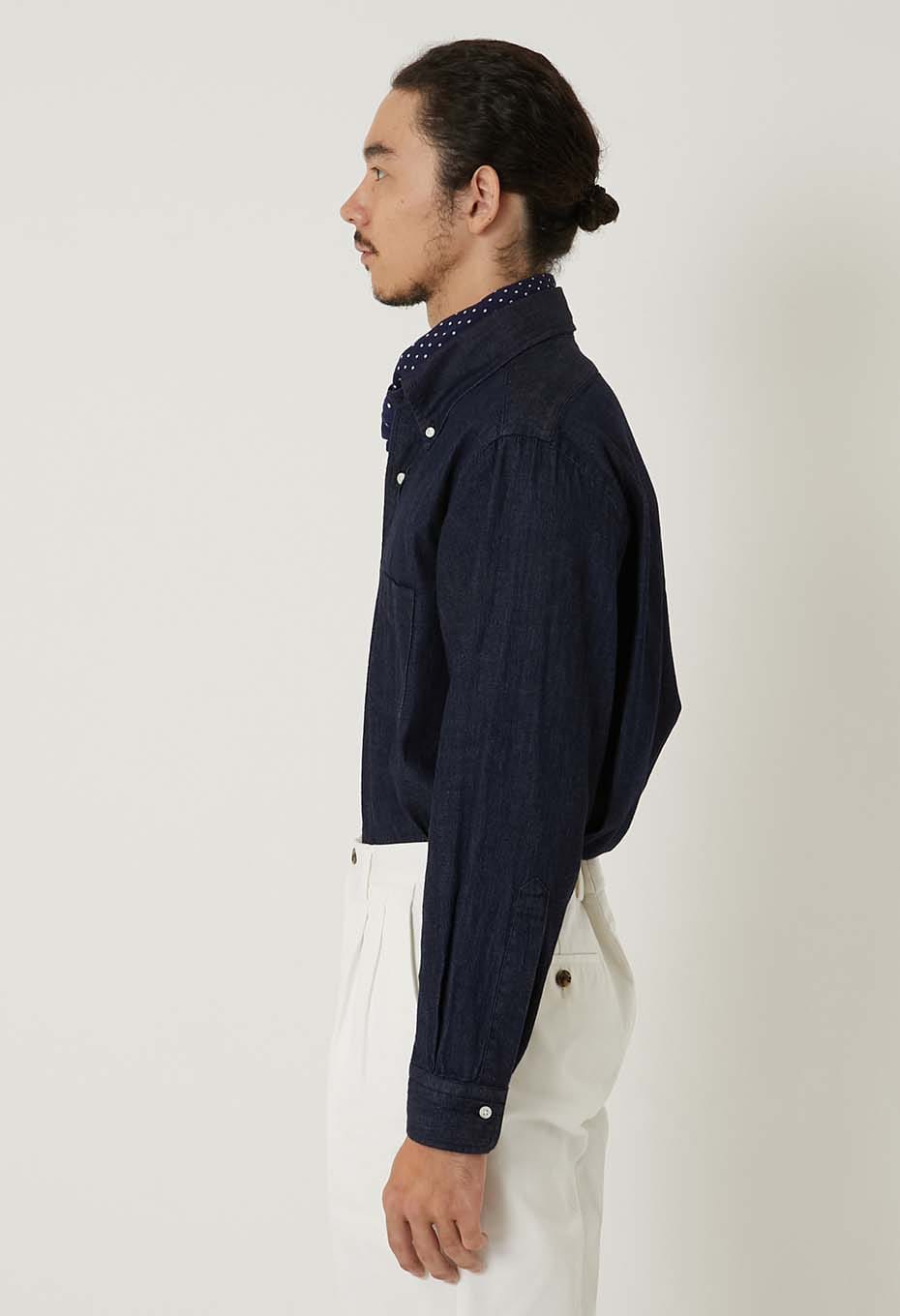 Brooks Brothers 別注 ポロカラー デニム ボタンダウン シャツ