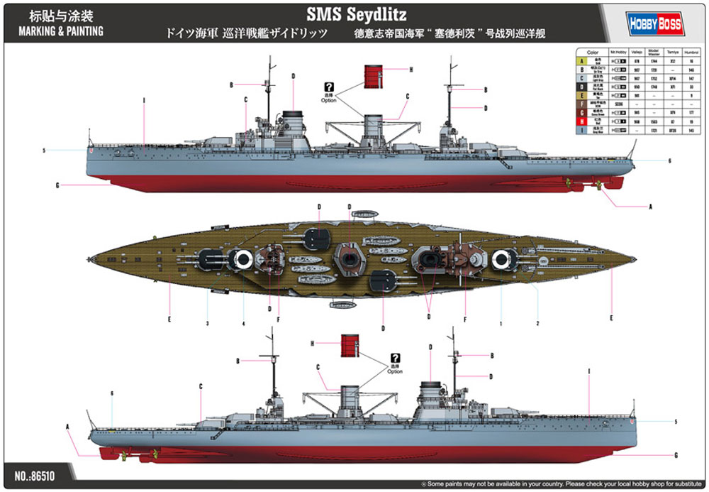 1/350 艦船モデル ドイツ海軍 巡洋戦艦 ザイドリッツ HOBBY BOSS