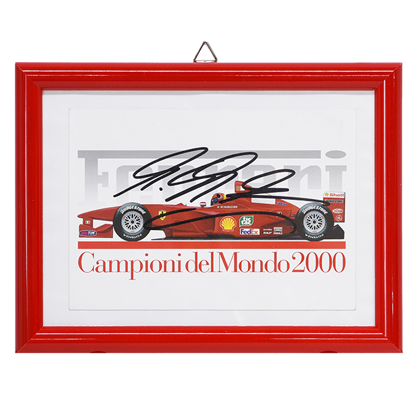 M.Schumacher直筆サイン入り額装F1-2000ポストカード : イタリア自動車