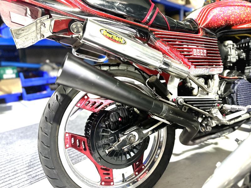 NEW 爆音管 グロスブラック 鉄 メガホンマフラー インナーサイレンサー