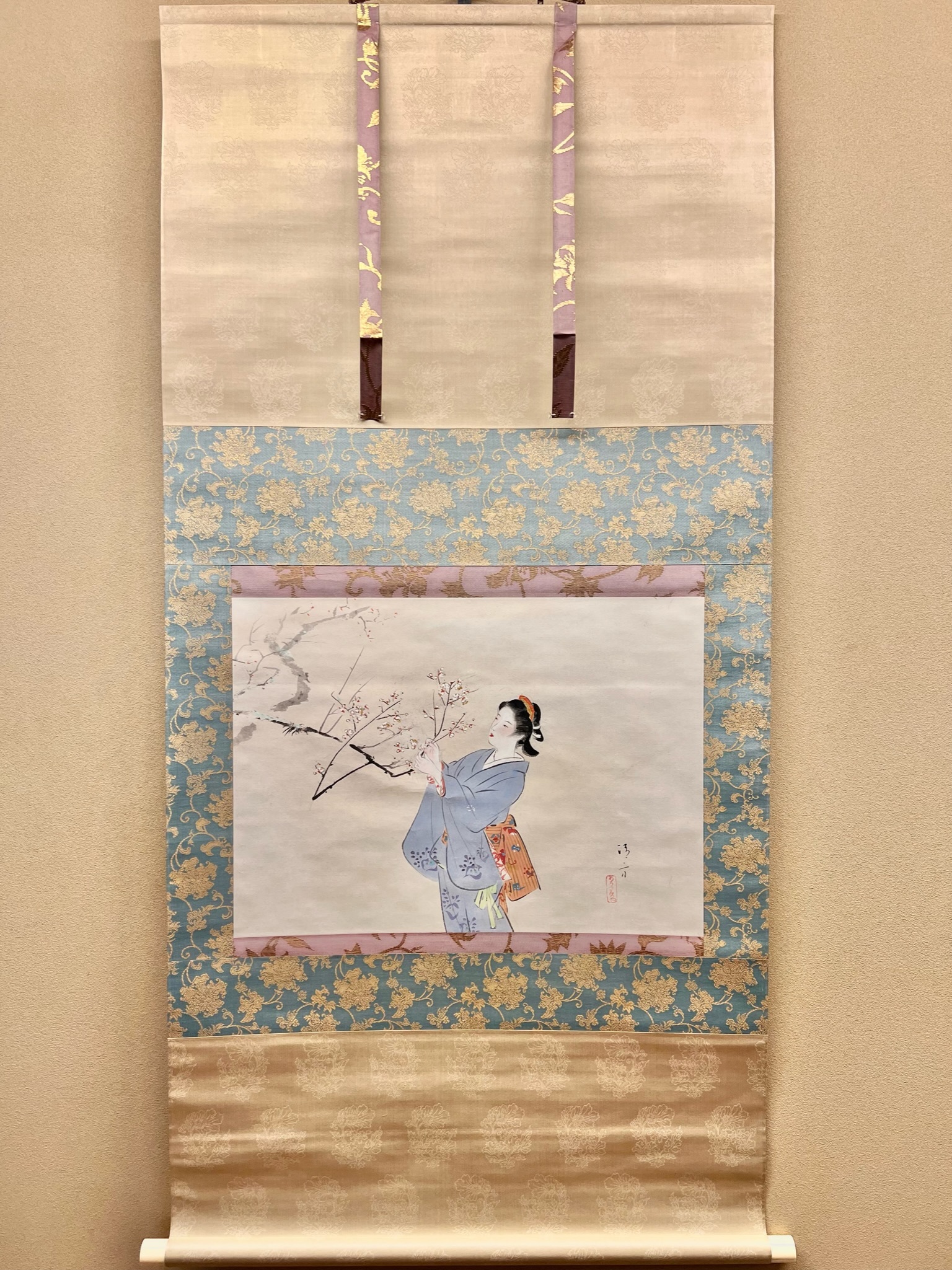 鏑木清方 白梅｜古美術・掛け軸の販売・買取・鑑定-松本松栄堂
