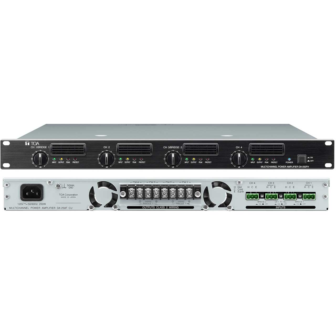 TOA DA-250FH Digital Power Amplifier 4x250W @ 70V
