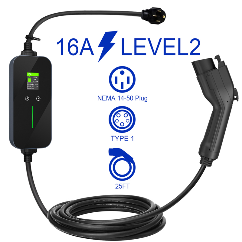 中国EVポータブル充電器16A J1772タイプ1家庭用充電器工場とメーカー