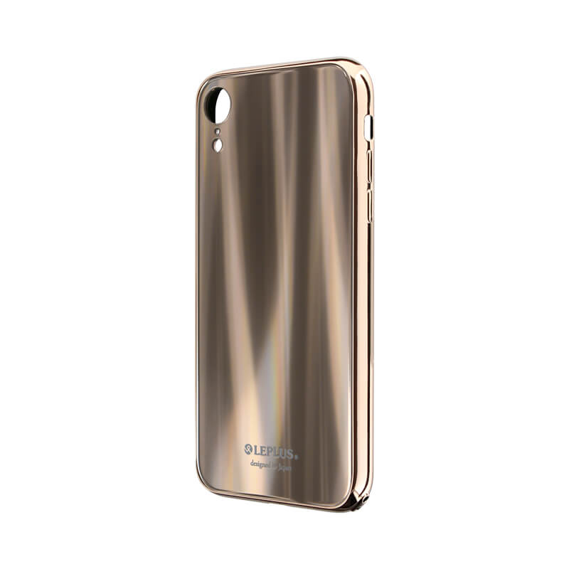 iPhone XR 背面ガラスシェルケース「SHELL GLASS PREMIUM」 ゴールド