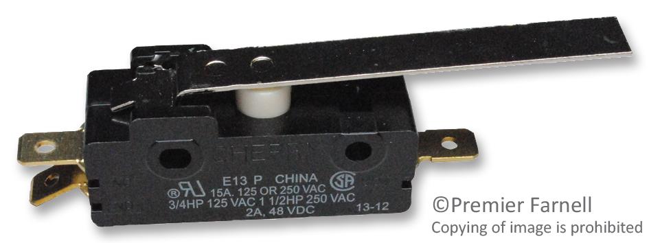 0E13-00H0 ZF, Microswitch, Snap Action, Hinge Lever | Newark
