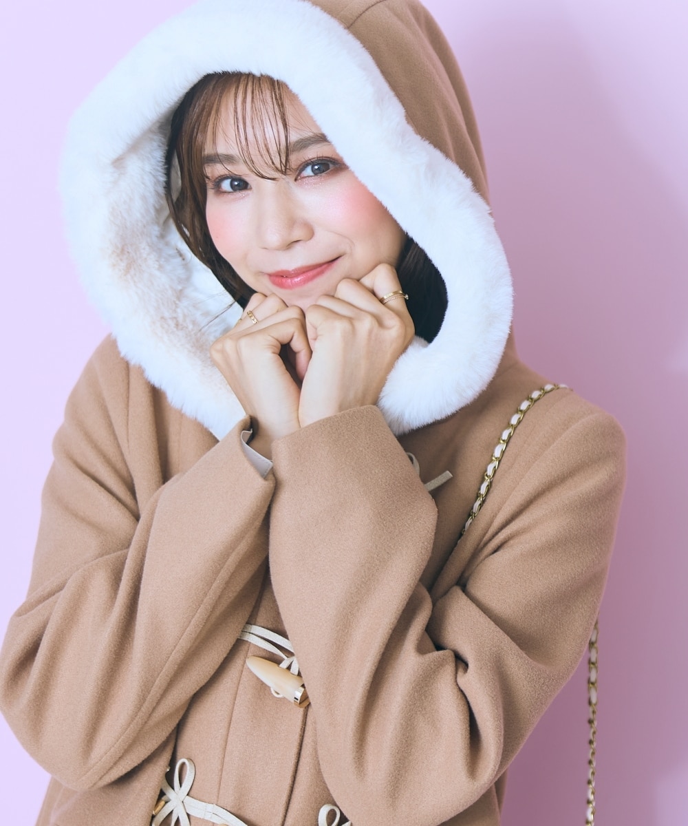 大きいサイズ＞フェイクファーフードダッフルコート marun 通販