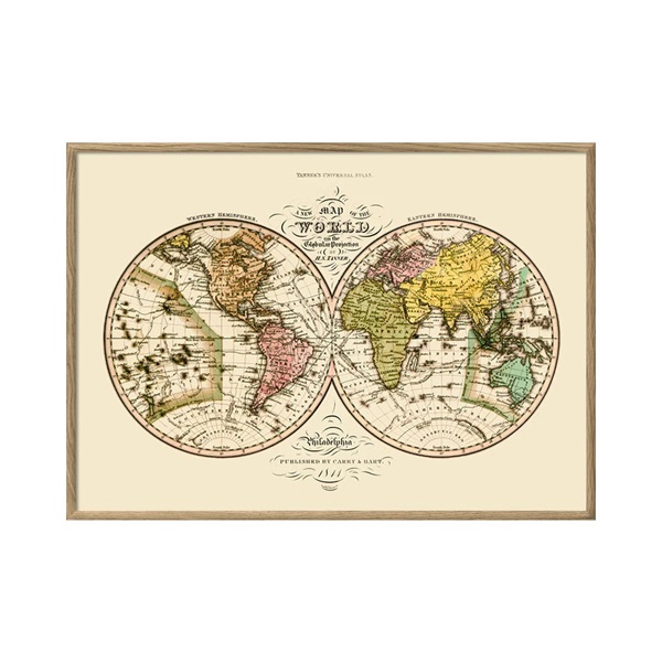 アートポスター フレーム付き 50×70cm / Map of the worldTHE DYBDAHL