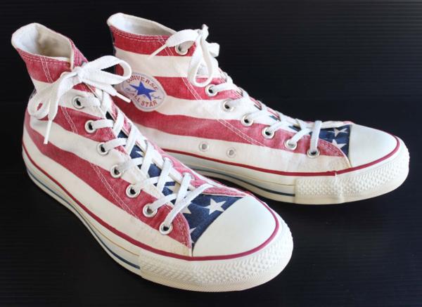 90s USA製 CONVERSEコンバース ALL STARオールスター HI 星条旗柄 8.5