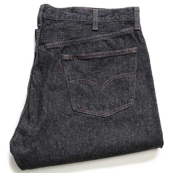 90s USA製 Levi'sリーバイス 501 先染め ブラック デニムパンツ w42