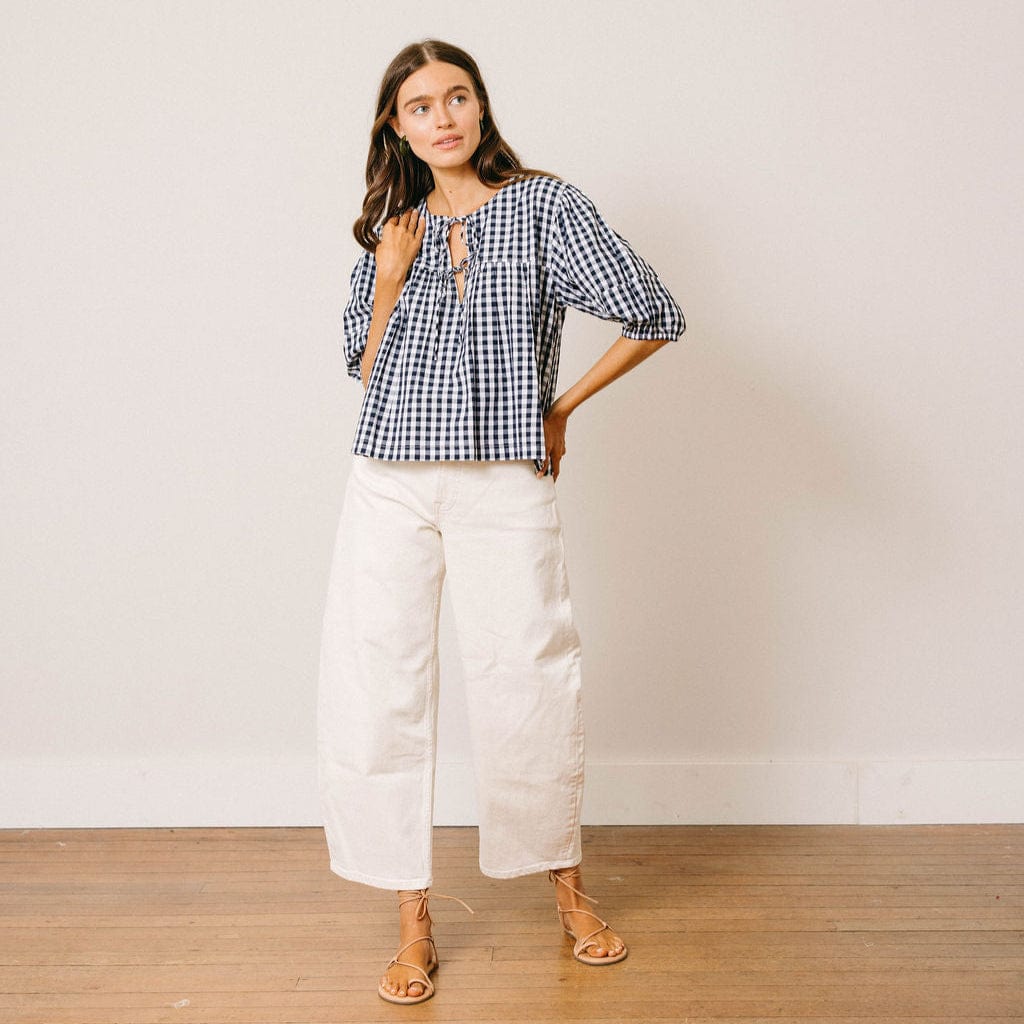 Navy Gingham Mira Top – Sunshine Tienda®