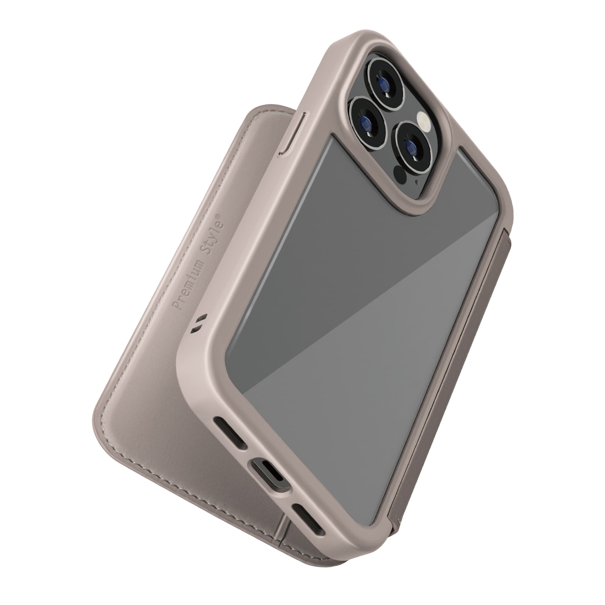 iPhone 14 Pro用 ガラスフリップケース [ベージュ]｜株式会社PGA