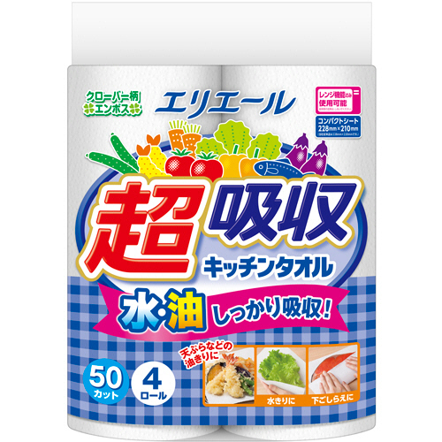 たのめーる】大王製紙 エリエール 超吸収キッチンタオル 50カット