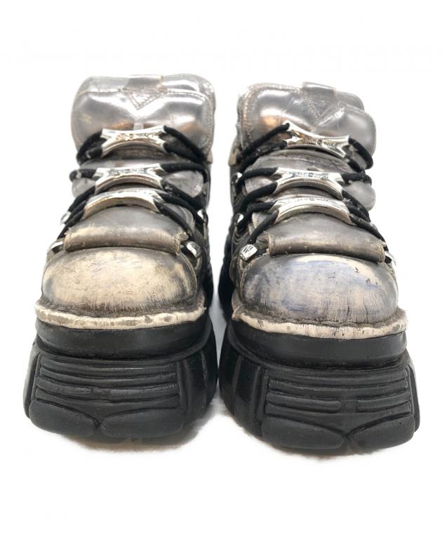 中古・古着通販】NEW ROCK (ニューロック) 厚底ブーツ グレー サイズ