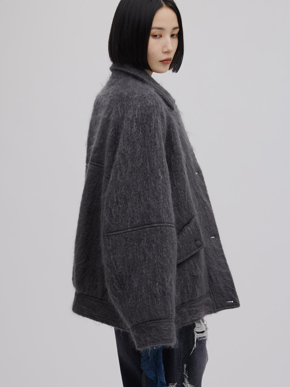 UND MOHAIR SHAGGY FLIGHT JACKET