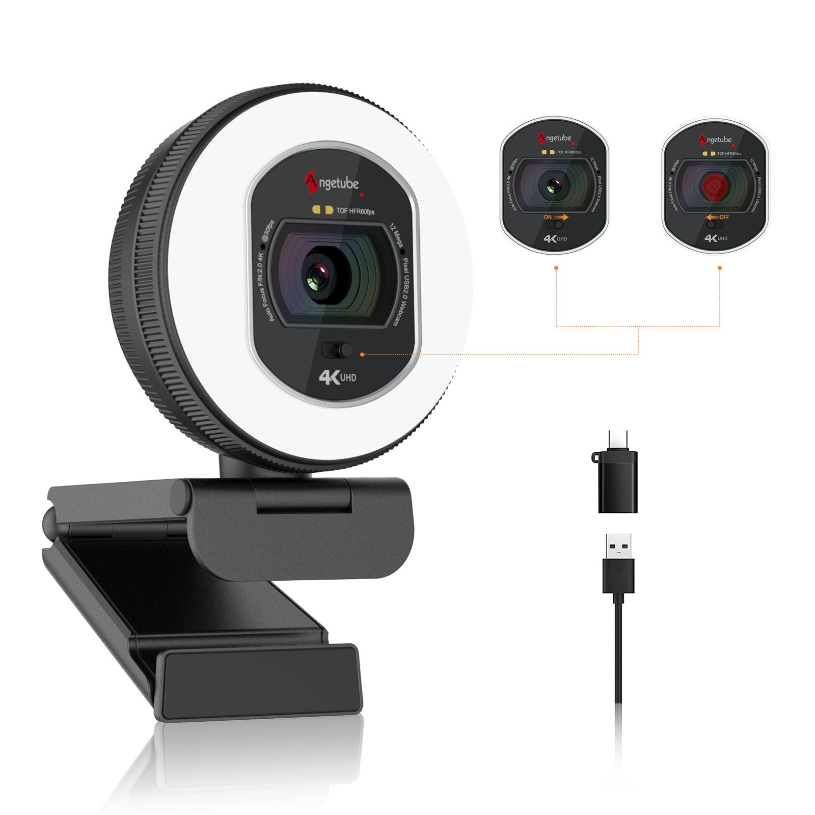 Webcam With Ring Ligh ensur perfect light in any environment