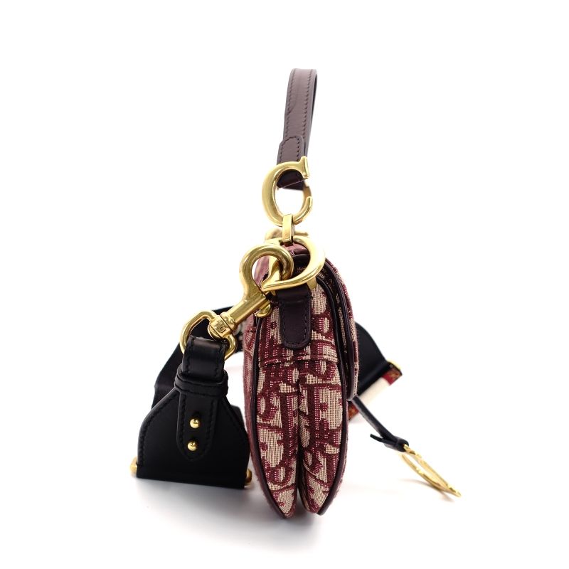 ディオール DIOR サドル ショルダーバッグ ボルドー トロッター