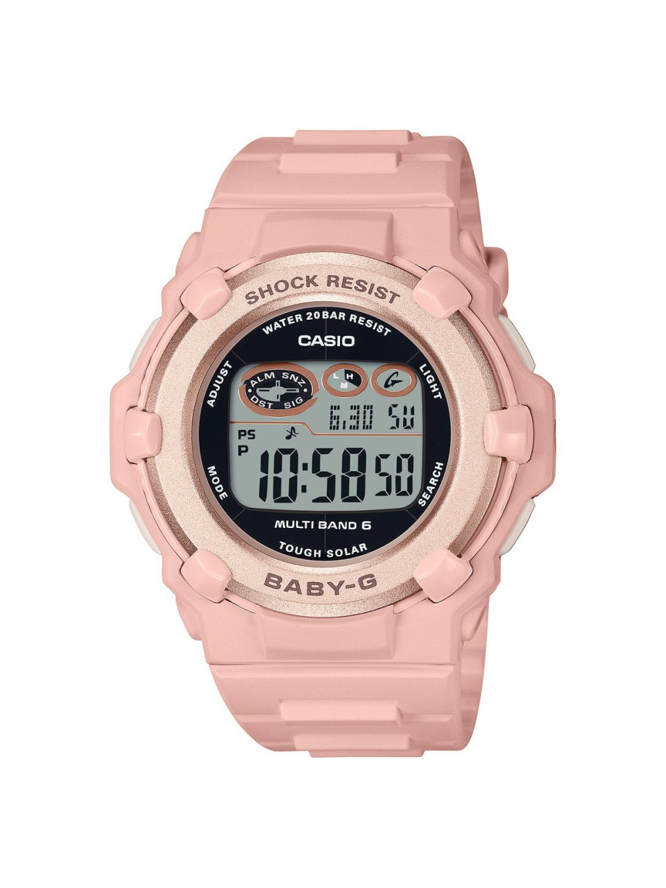 カシオ“BABY-G”から シンプルな薄型ラウンドフェイスの電波ソーラ