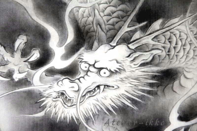 龍の絵 「天龍1」 墨絵 | 龍の絵画 龍神の絵画 鳳凰の絵画 アトリエ一耕
