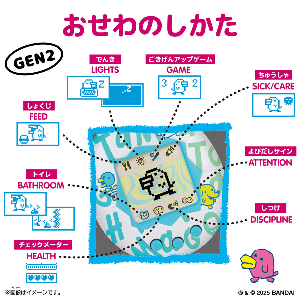 Original Tamagotchi 招き猫みみっち inspired by 江戸木目込人形
