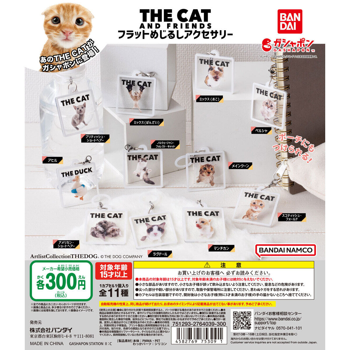 THE CAT AND FRIENDS フラットめじるしアクセサリー｜ガシャポン