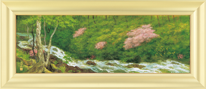 H110KZ16e 奥田元宋 奥入瀬淙々 彩美版 IWA-E 岩絵104/200 奥田元宋 『秋渓淙々』 - 北海道画廊