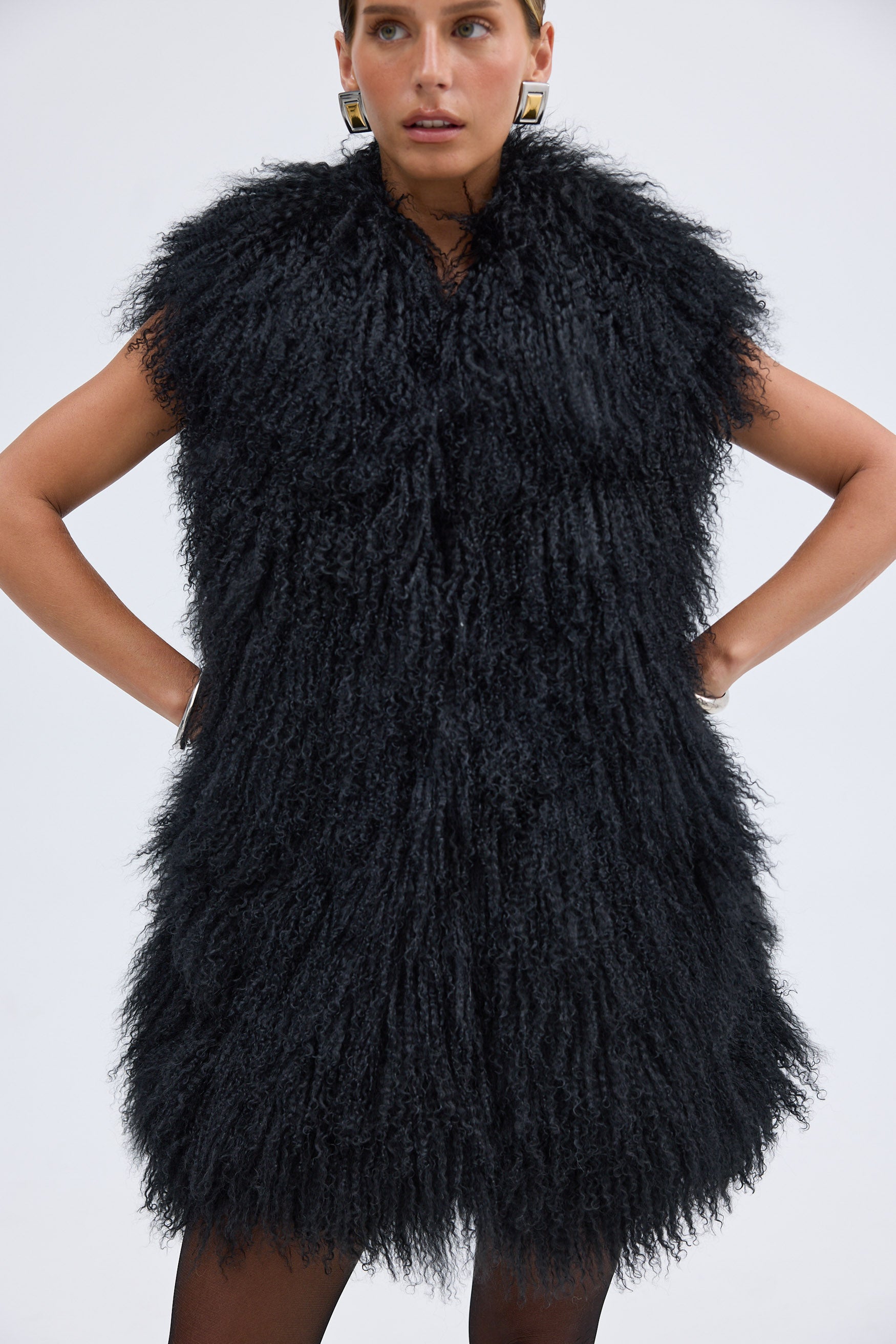 Georgina Vest - Black | FUR VESTS & JACKETS | bubish – Bubish Luxe