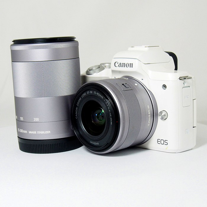 中古】(キヤノン) Canon EOS KISS M ダブルズームキツト ホワイト