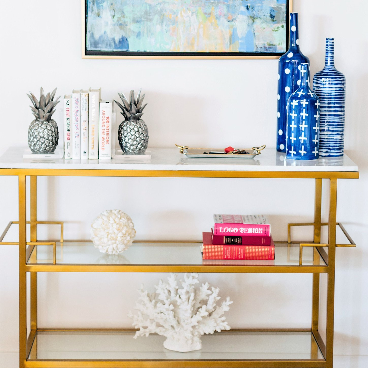 Porto Servo Metal Bar with Makrana Albeta Marble Top