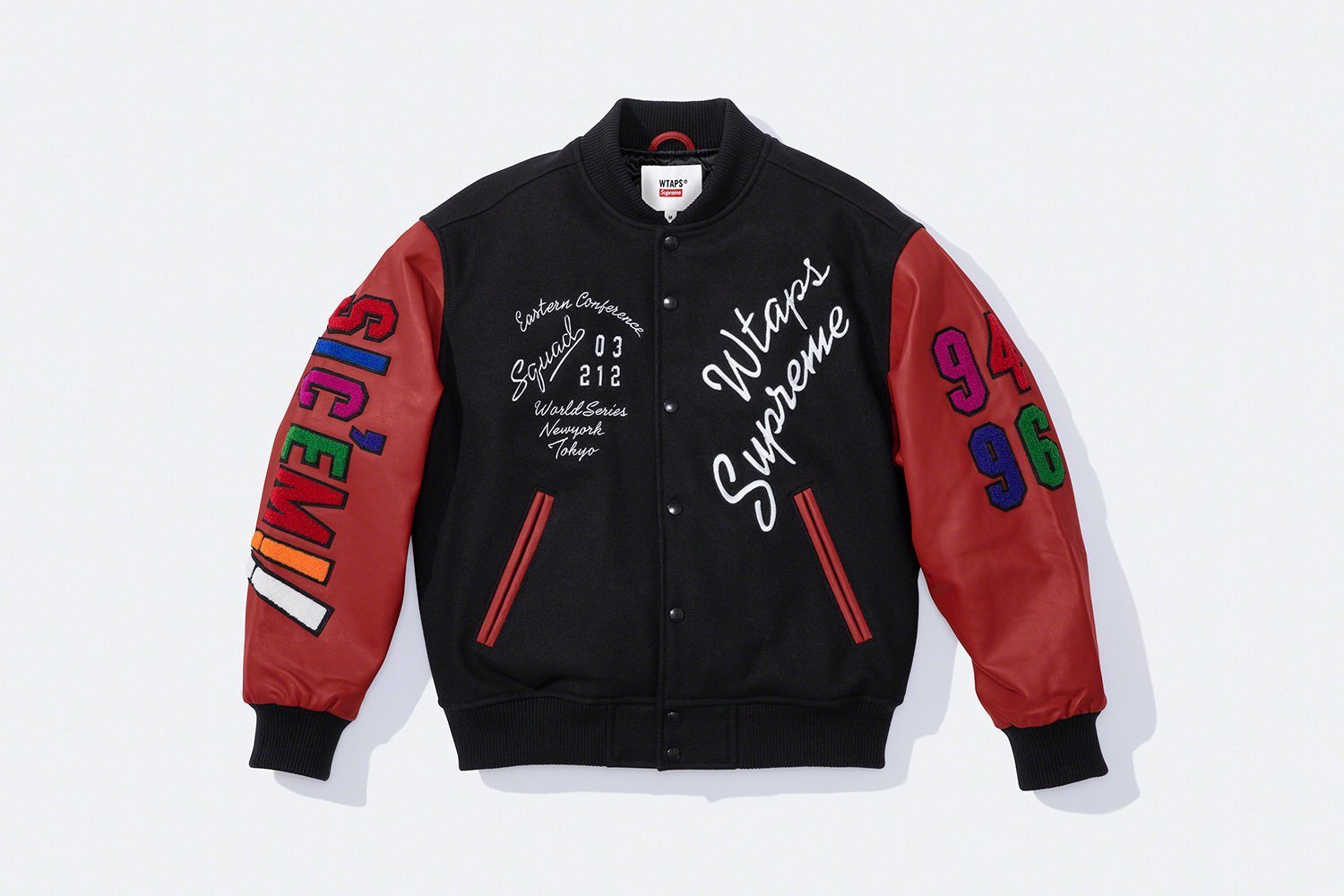 Supreme WTAPS Varsity Jacket Black シュプリーム スタジャン