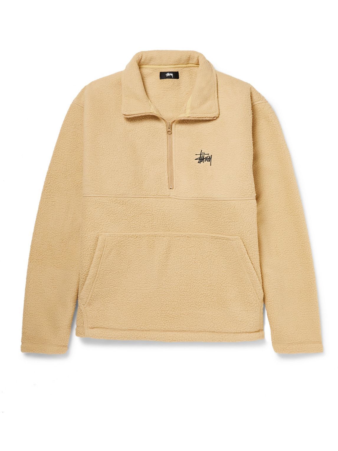Stussy - Logo-Embroidered Polar Fleece Half-Zip Sweatshirt