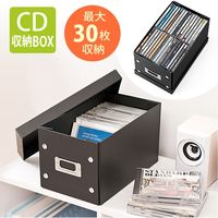サンワダイレクト 組立CD収納ボックス（30枚まで収納・ブラック） 200