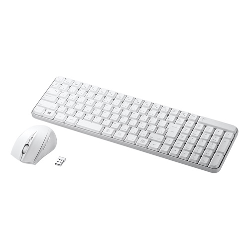 ワイヤレスキーボード（ホワイト・マウス付き） SKB-WL25SETW