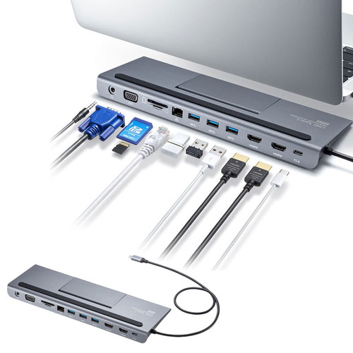 ドッキングステーション（タイプCハブ・USBハブ・タイプC・HDMI・VGA