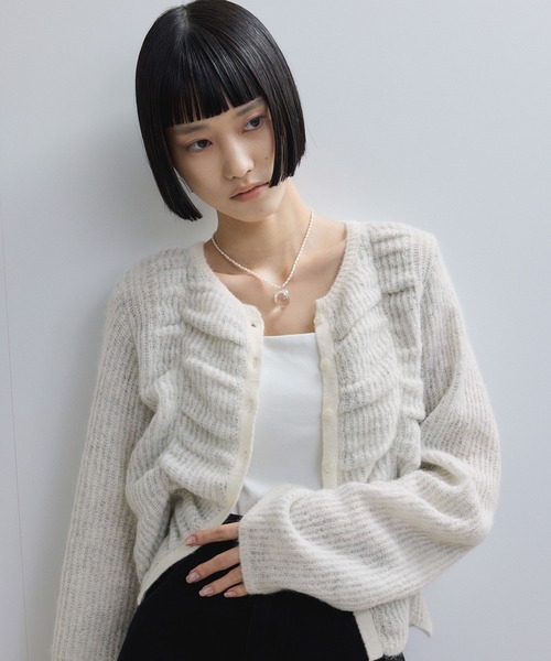 WEB限定】ダブルモヘアシャーリングカーディガン（カーディガン/ボレロ