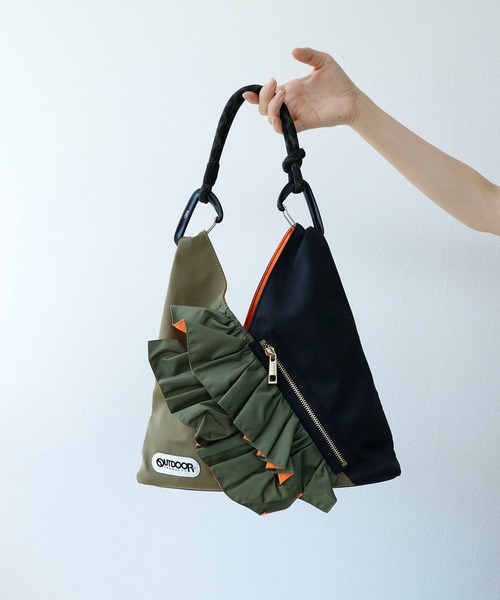 RISLEY×OUTDOOR PRODUCTS 】miniバイカラートライアングルフリルバッグ