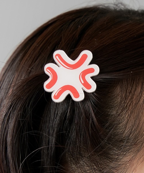 2個セット】怒りデザイン ミニヘアクリップ（バレッタ/ヘアクリップ
