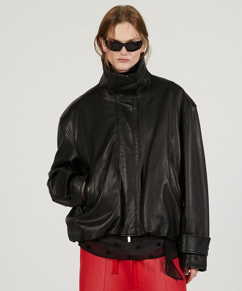 SHEEPレザハイネックーブルゾン / SHEEP Leather High Neck Blouson