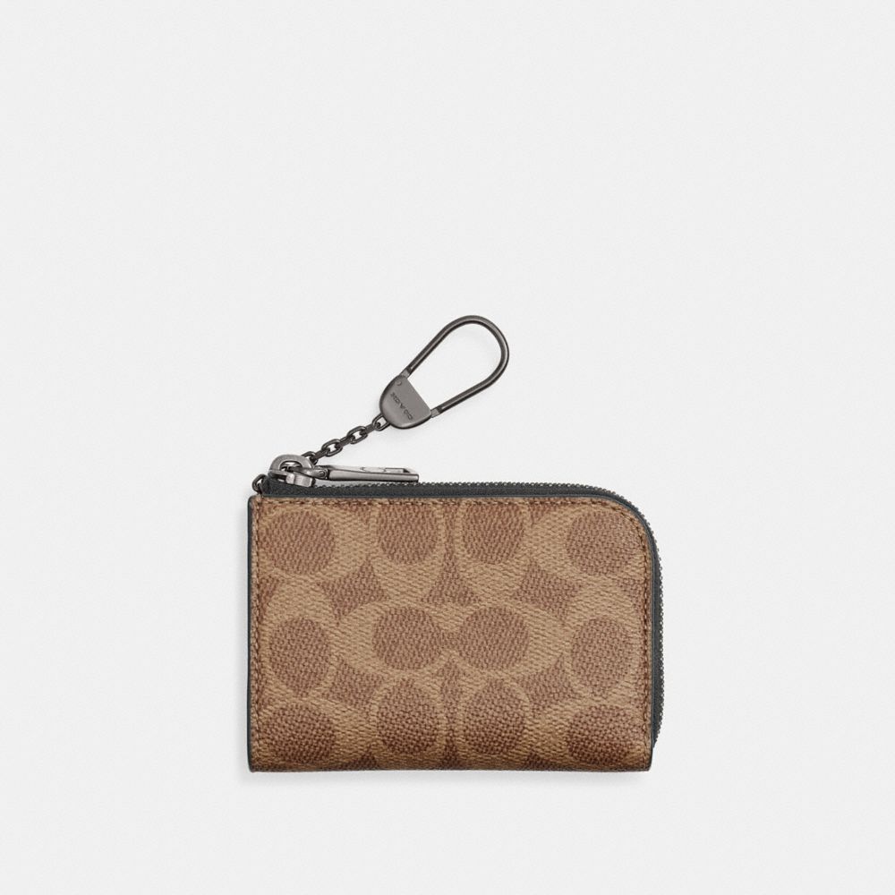 公式】COACH – コーチ | Lジップ キー ケース・シグネチャー キャンバス