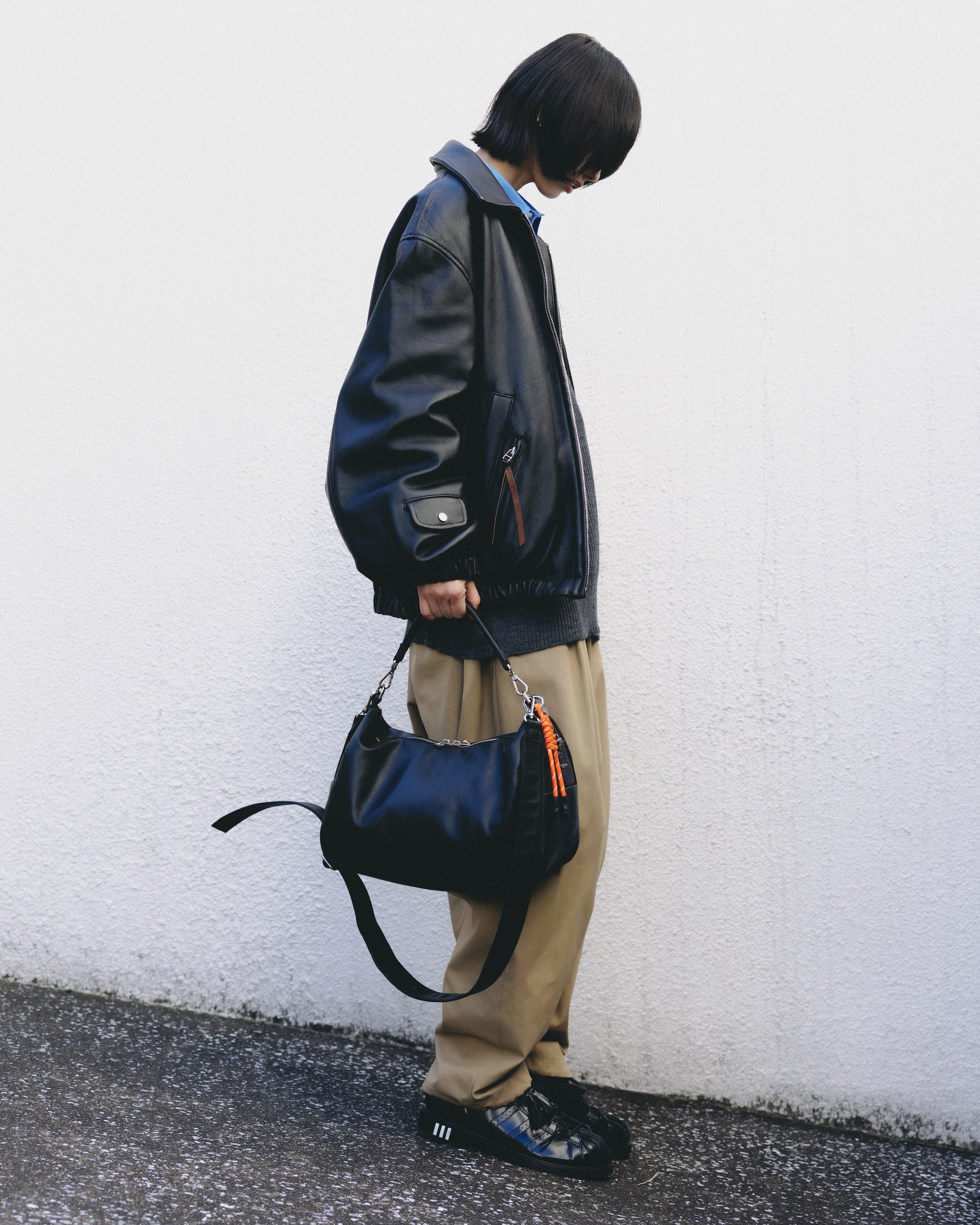 LEATHER DAYOFF BAG (BLACK)