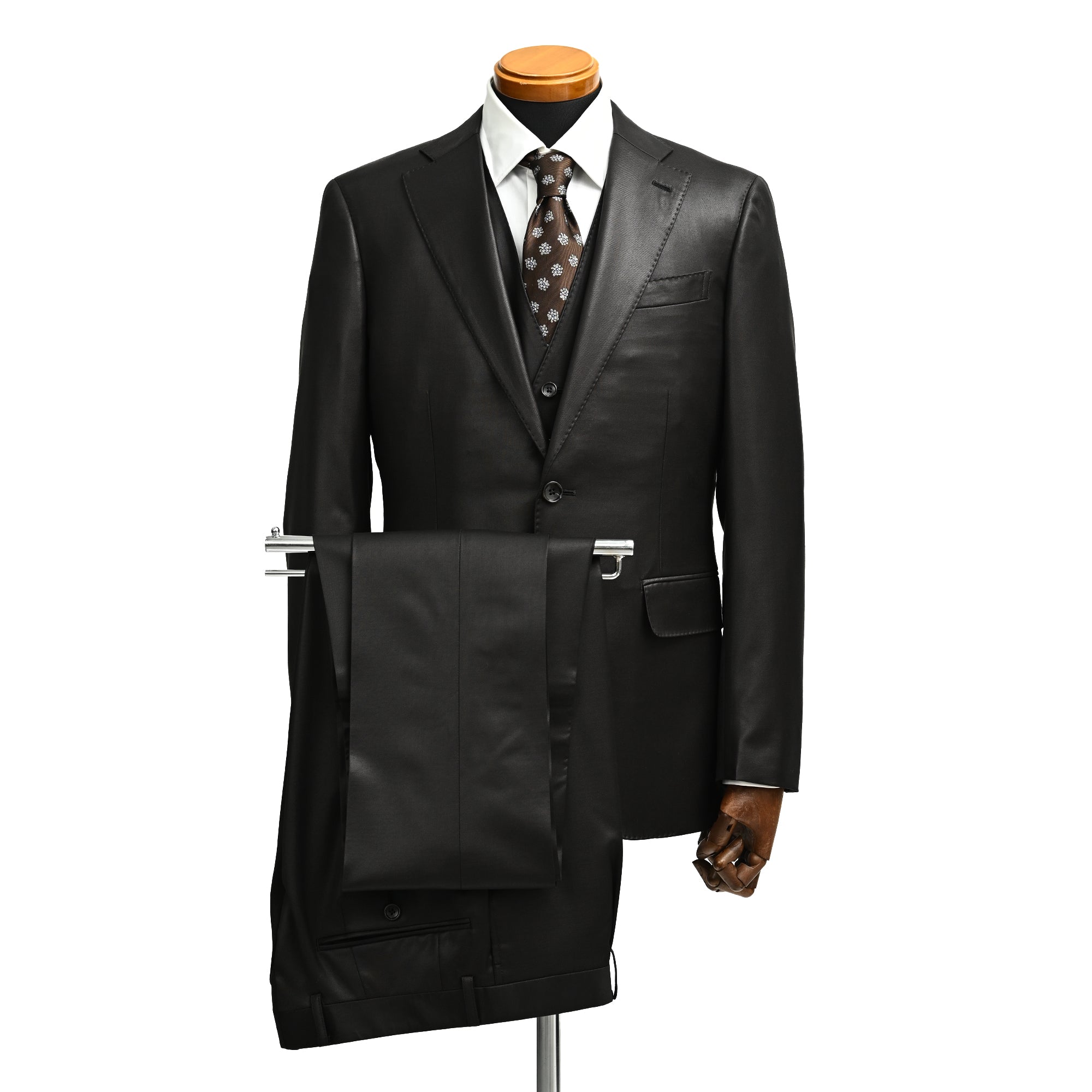 CERRUTI スリーピース ウールスーツ 1タック ダークブラウン S-612-G