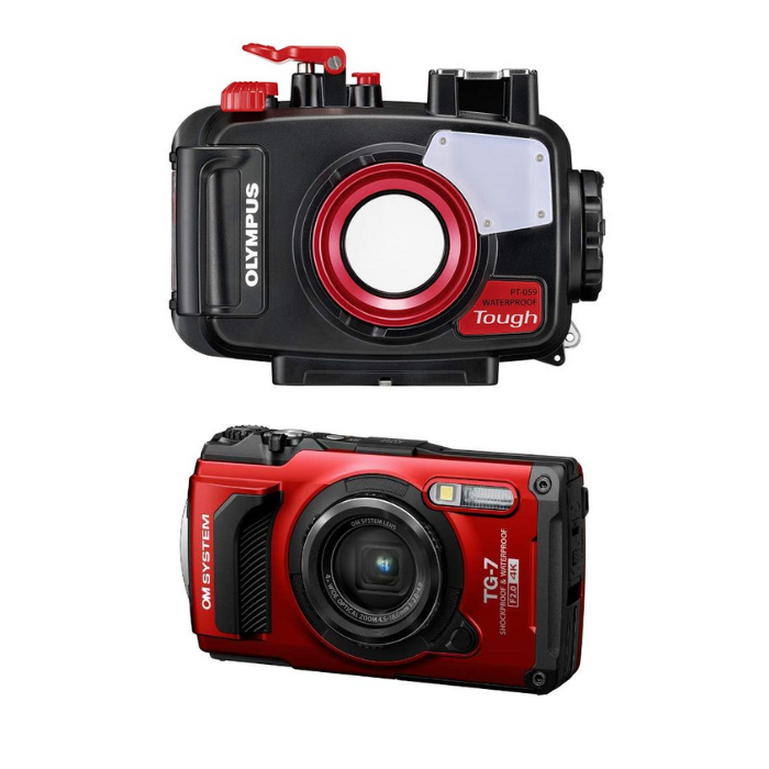 レンタル] OM SYSTEM 水中カメラ Tough TG-7 レッド 水深45m防水