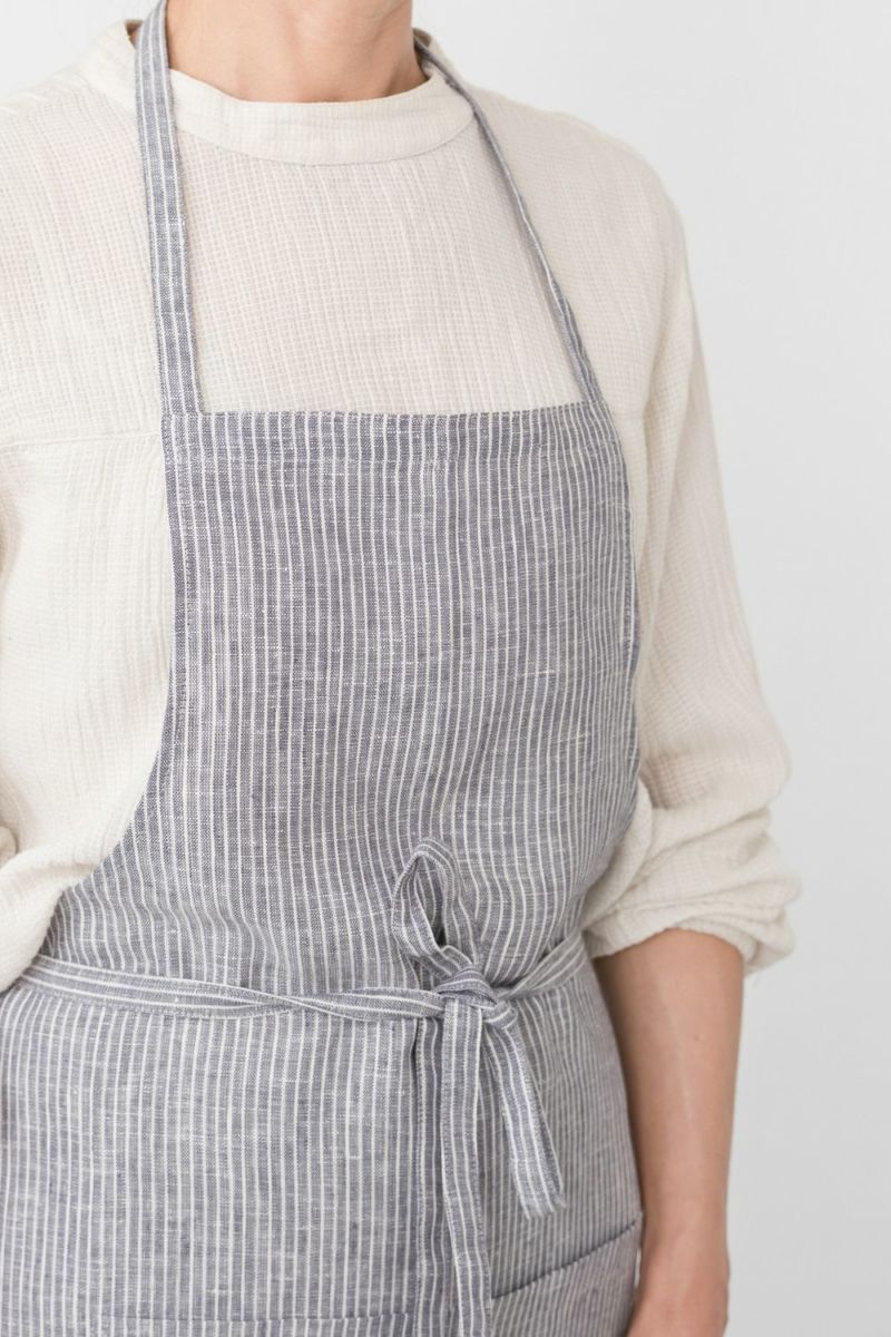 リネン フルエプロン グレーホワイトストライプ | fog linen work