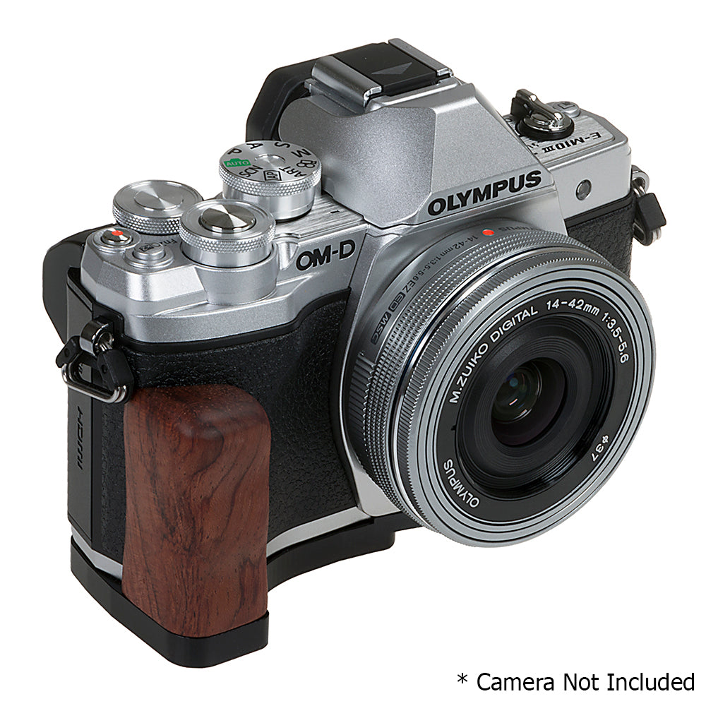 Deluxe All Metal Black Camera Hand Grip for Olympus OM-D E-M10
