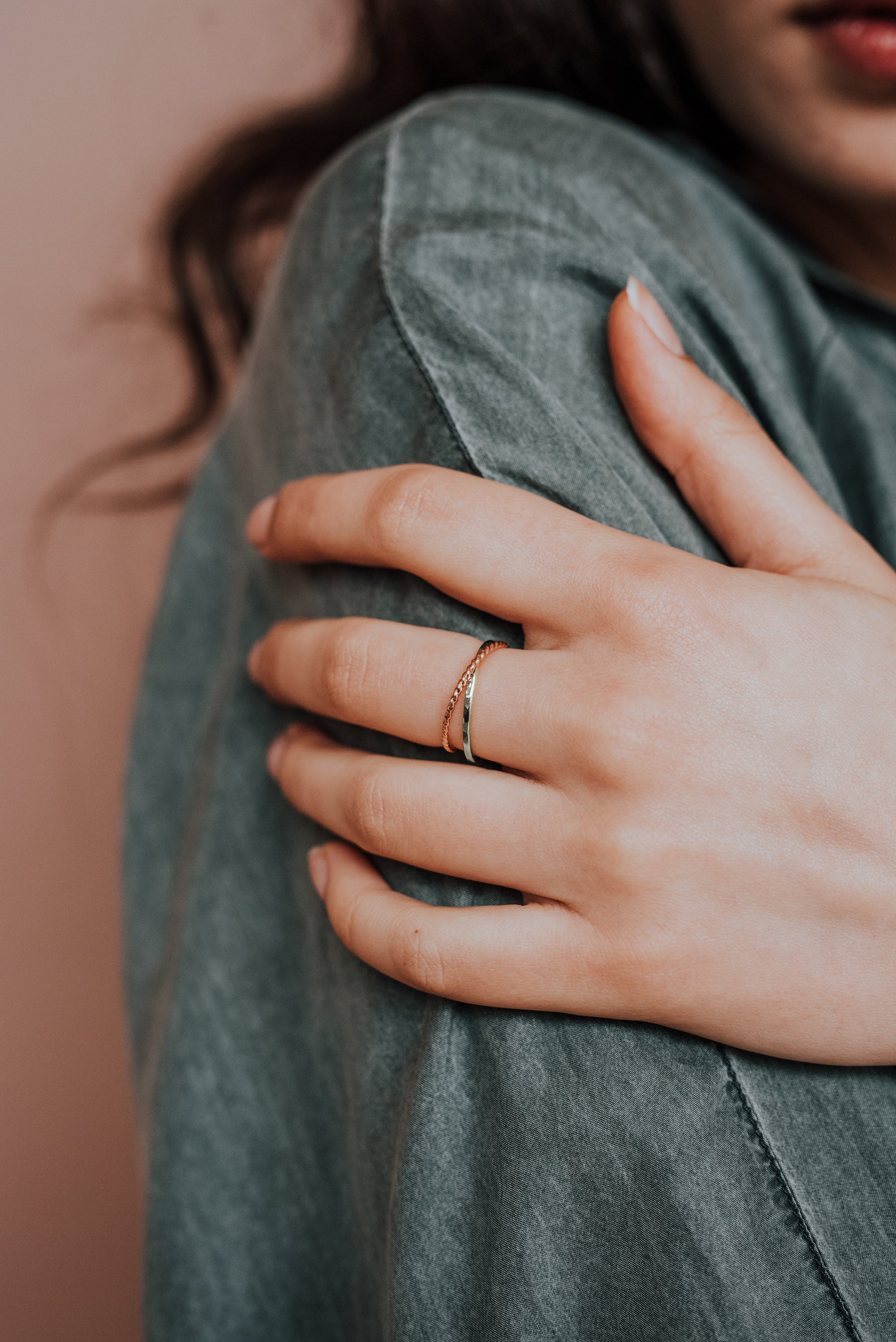 Twist Interlocking Set of 2 Rings, Mixed Metals – Hannah Naomi Jewelry