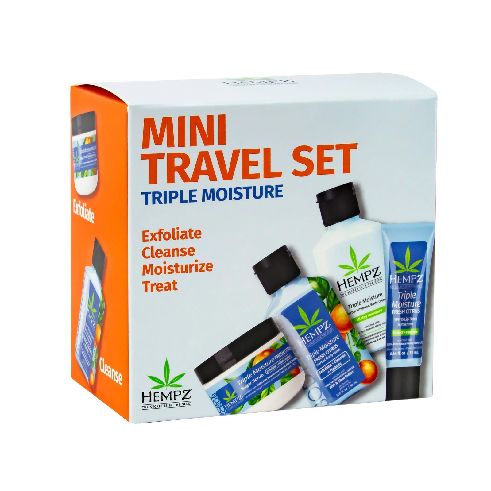 Hempz Triple Moisture Body Scrub, Wash, Lotion & Lip Balm Mini