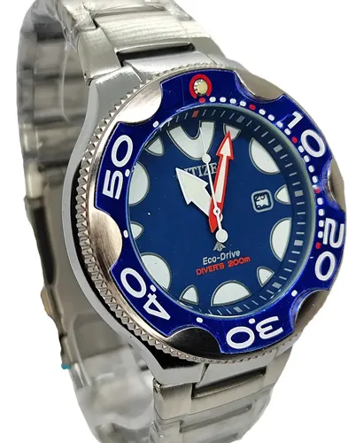 Relógio New Orca Full Black Aqualand Eco Drive Correia Prateado