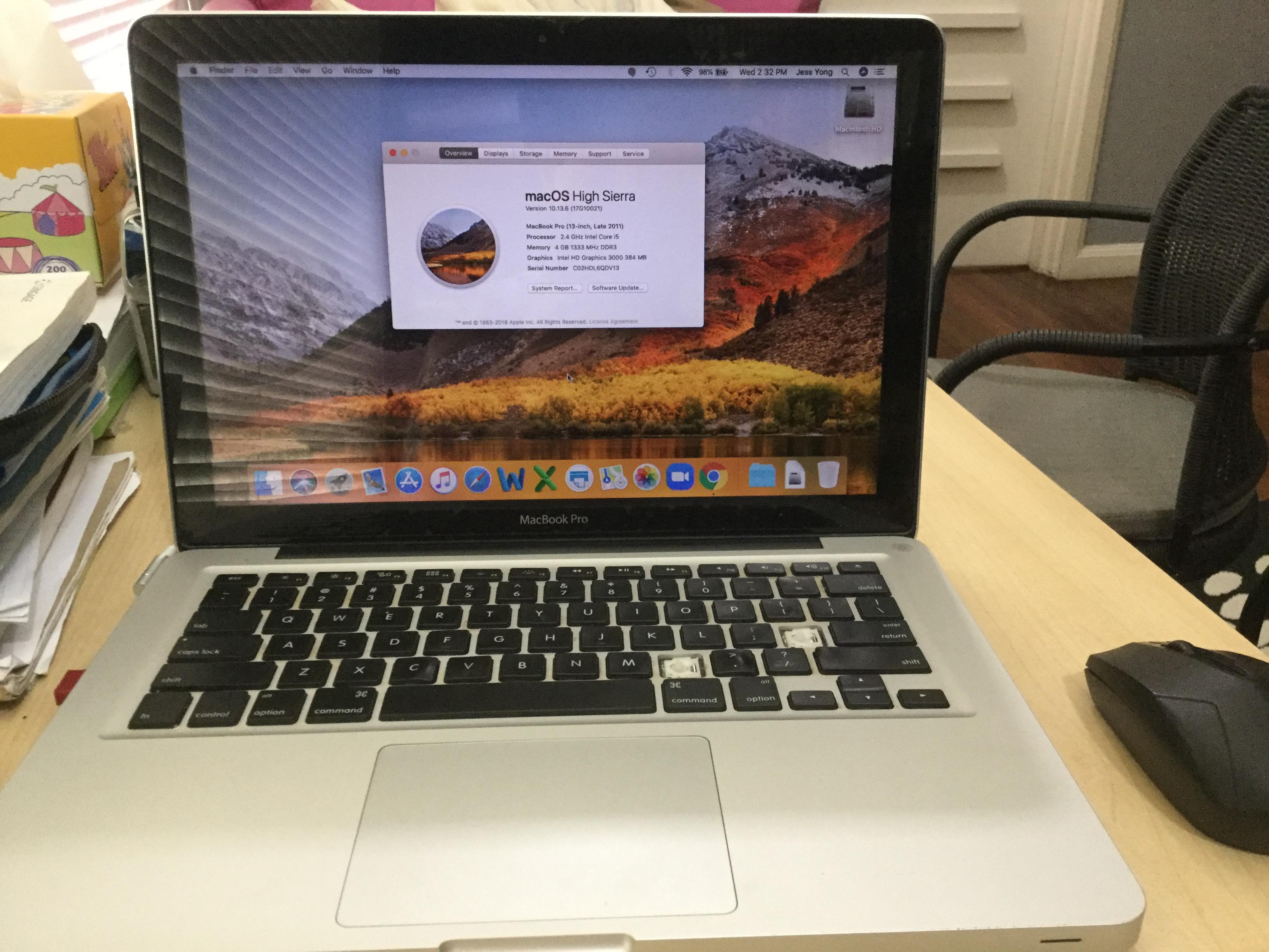 2011年後半のMacBook Pro 13インチ、9年以上経ってもまだ問題なく動い