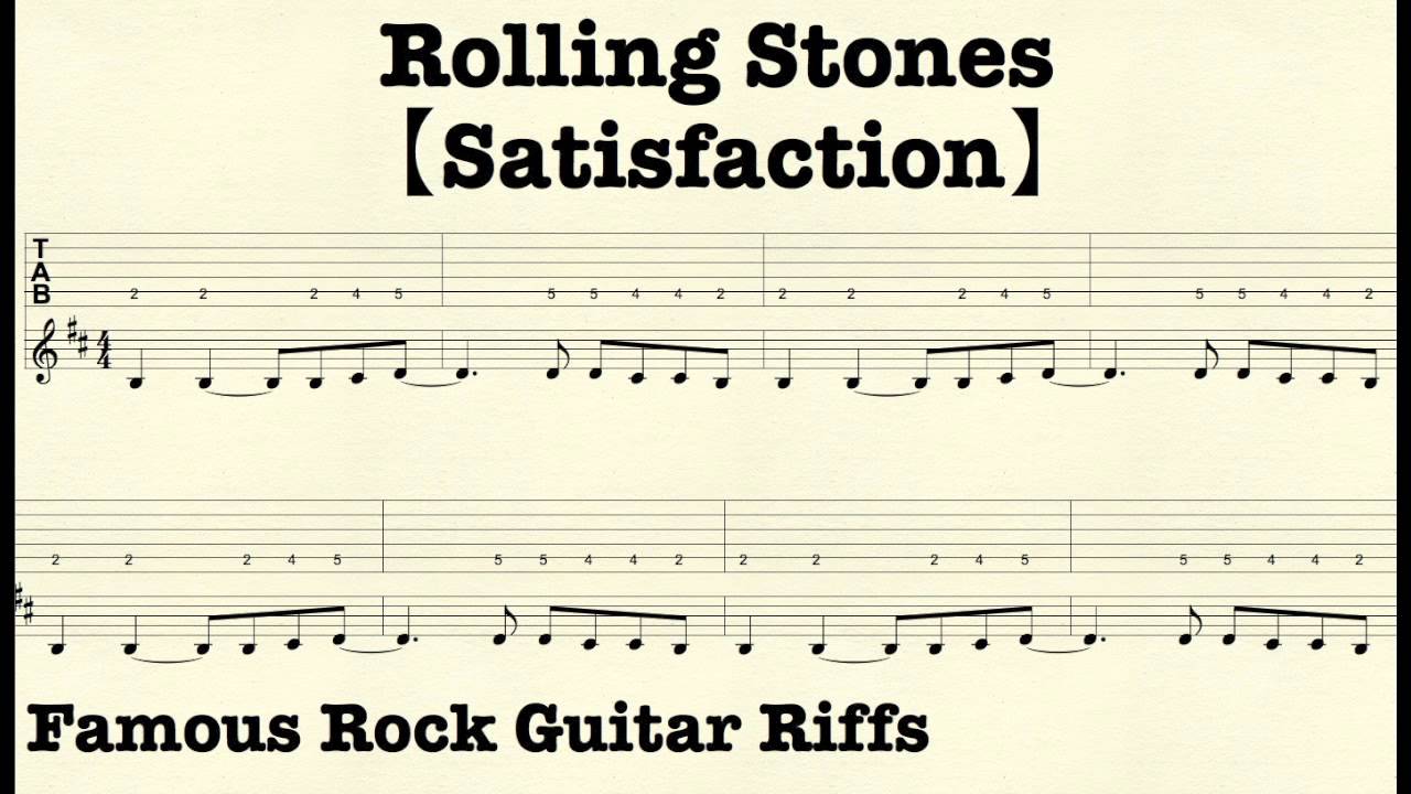 Famous Rock Guitar Riffs with TABs【Satisfaction】RollingStones